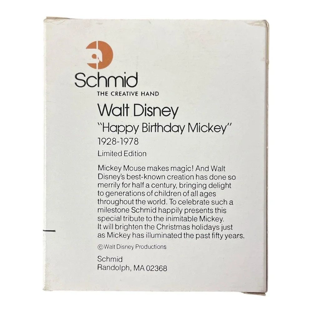 Schmid Walt Disney Happy Birthday Mickey‎ 1928-1978 Christmas Ornament